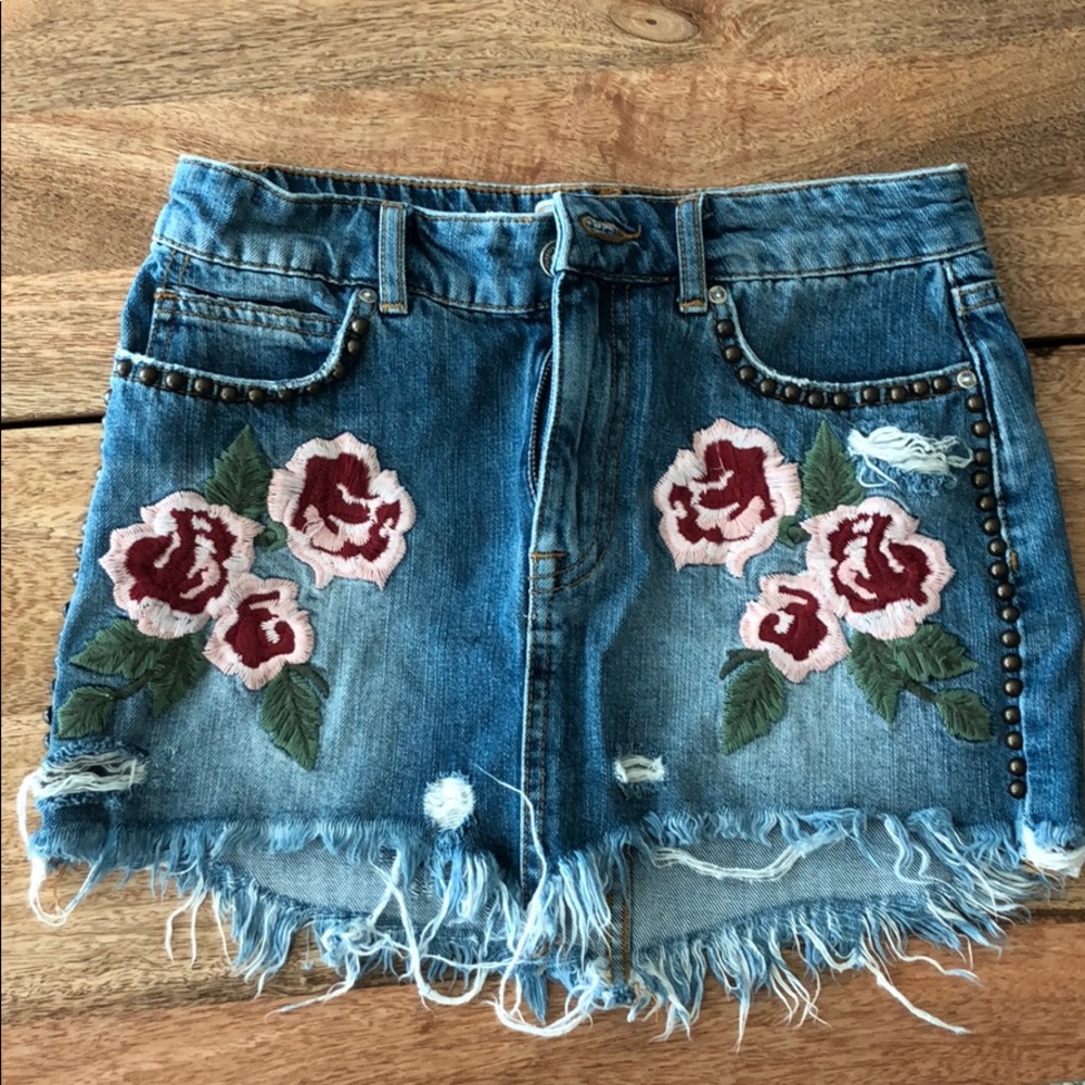 Free people jean skirt